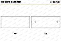 GLYCO H098/5 0.25mm Kurbelwellenlagerschale