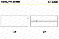 GLYCO H997/7 0.25mm Kurbelwellenlagerschale