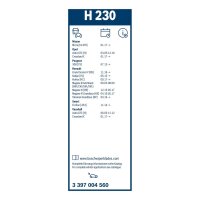 Heckscheibenwischer BOSCH 3 397 004 560 230mm - 1 Stück