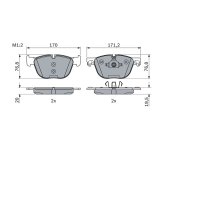 BOSCH 0 986 494 191 Bremsbelagsatz, Scheibenbremse