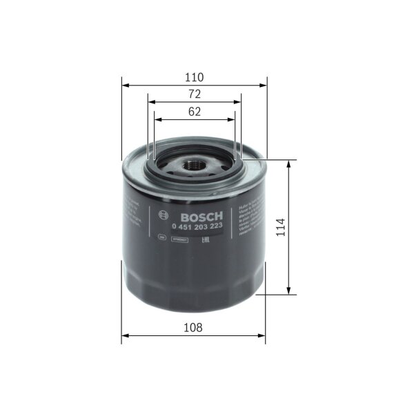 BOSCH 0 451 203 223 Ölfilter