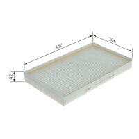 Innenraum-Pollenfilter BOSCH 1 987 432 195 347x206x41,5mm - 1 Stück
