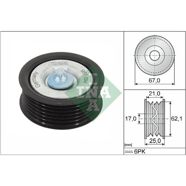 Schaeffler INA 532 0629 10 Umlenk-/Führungsrolle, Keilrippenriemen