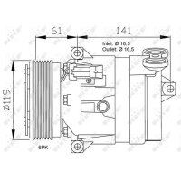 Klimakompressor NRF 32021 R134a 12V Keilrippenriemen - 1 Stück