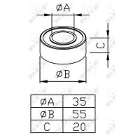 NRF 38286 Lager, Kompressorwelle