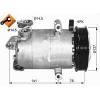 Klimakompressor NRF 32411 Keilrippenriemen 127mm - 1...