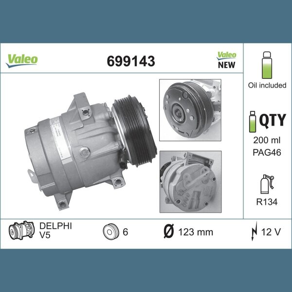 VALEO 699143 Kompressor, Klimaanlage
