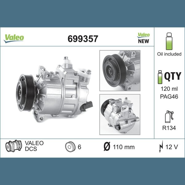 VALEO 699357 Kompressor, Klimaanlage