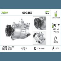 VALEO 699357 Kompressor, Klimaanlage