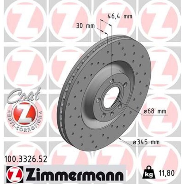 ZIMMERMANN 100.3326.52 Bremsscheibe