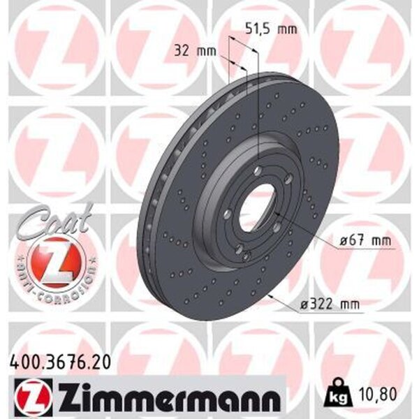ZIMMERMANN 400.3676.20 Bremsscheibe