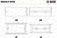 GLYCO H023/7 STD Kurbelwellenlagerschale