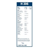 Heckscheibenwischer BOSCH 3 397 011 432 300mm - 1 Stück