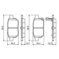 BOSCH 0 986 494 255 Bremsbelagsatz, Scheibenbremse