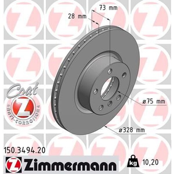 ZIMMERMANN 150.3494.20 Bremsscheibe