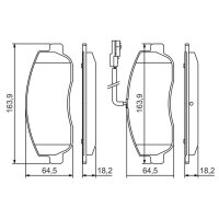 BOSCH 0 986 494 498 Bremsbelagsatz, Scheibenbremse