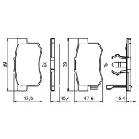 BOSCH 0 986 494 233 Bremsbelagsatz, Scheibenbremse