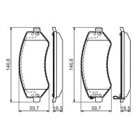 BOSCH 0 986 494 357 Bremsbelagsatz, Scheibenbremse