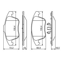 BOSCH 0 986 494 324 Bremsbelagsatz, Scheibenbremse