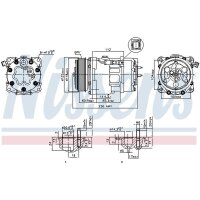 Klimakompressor NISSENS 89032 Keilrippenriemen SD7V16 - 1 Stück