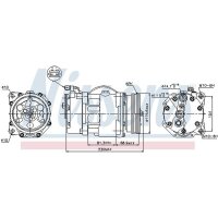 Klimakompressor NISSENS 89040 Keilrippenriemen 130ccm - 1 Stück
