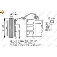 Klimakompressor NRF 32168 SD7V16 Keilrippenriemen - 1 Stück