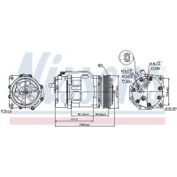 Klimakompressor NISSENS 89044 SD7V16 12V 130ccm - 1 Stück