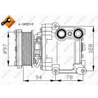 Klimakompressor NRF 32724 Keilrippenriemen 97mm - 1 Stück