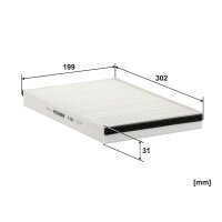 Innenraumfilter FILTRON K 1014 Pollenfilter 302x199x31 -...