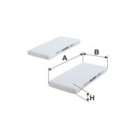 Innenraum-/Pollenfilter FILTRON K 1289-2X 215x108mm - 1 Set