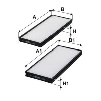 Innenraum-/Pollenfilter FILTRON K 1203-2X 259x114x20mm -...