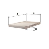 Innenraum-/Pollenfilter Filtron K 1209 258x164x22mm - 1...
