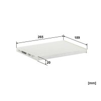 Innenraum-/Pollenfilter FILTRON K 1255 265x189x20mm - 1 Stück