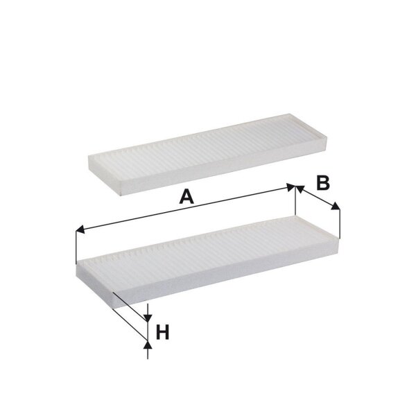 Innenraumfilter FILTRON K 1257-2X Pollenfilter 288x80x18mm - 1 Set