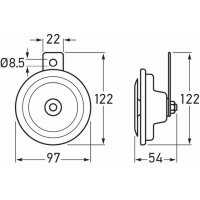 HELLA 3BA 002 768-382 Horn
