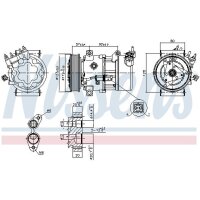 Klimakompressor Nissens 89053 SD6V12 Keilrippenriemen - 1 Stück