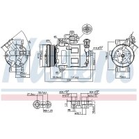 Klimakompressor NISSENS 89216 Keilrippenriemen Magnetkupplung - 1 Stück
