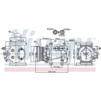 Klimakompressor NISSENS 89241 Keilrippenriemen R134a - 1 Stück