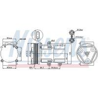 Klimakompressor NISSENS 89068 Keilrippenriemen 127mm - 1 Stück