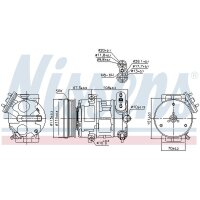 Klimakompressor NISSENS 89100 Riemenantrieb 140ccm - 1 Stück