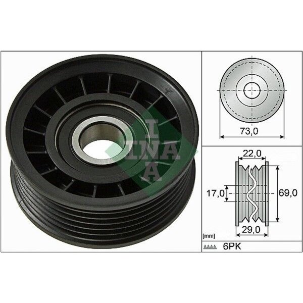 Schaeffler INA 532 0649 10 Umlenk-/Führungsrolle, Keilrippenriemen
