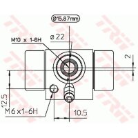 Radbremszylinder TRW BWB111A Hinterachse 15,9mm FTE...