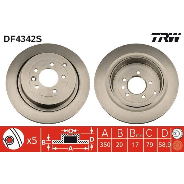 TRW DF4342S Bremsscheibe