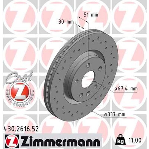 ZIMMERMANN 430.2616.52 Bremsscheibe