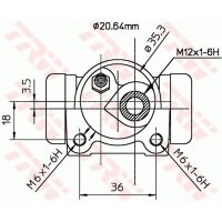 Radbremszylinder TRW BWF169 Hinterachse 20,6mm...
