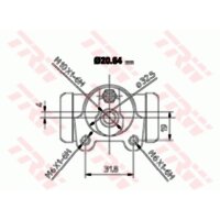 Radbremszylinder TRW BWF252 Hinterachse 20,6mm...