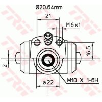 Radbremszylinder TRW BWF295 Hinterachse 20,6mm...