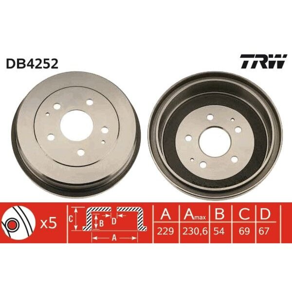 TRW DB4252 Bremstrommel