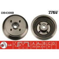 TRW DB4308B Bremstrommel