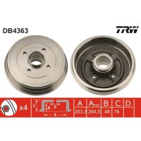 TRW DB4363 Bremstrommel